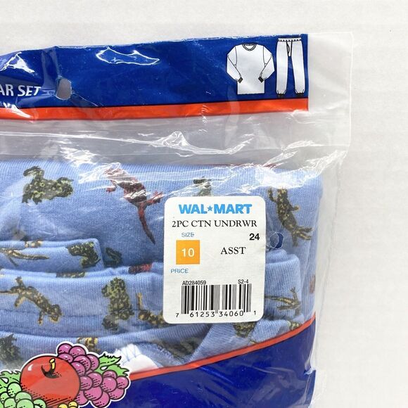 Vintage Walmart 2002 Fruit of the Loom Boys Size 10 Underwear Set Long Johns - Picture 5 of 9
